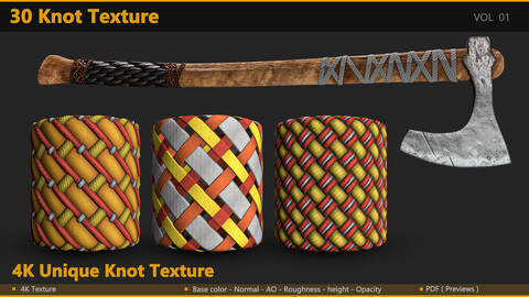 30 Unique Tileable Knot Pattern - VOL 01