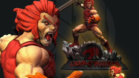 LionO Mirror Red Thundercats STL 3d printing Collectibles by CG Pyro