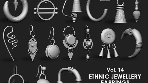 Ethnic Jewellery Earrings IMM\Obj Brush Pack (16 in One) Vol. 14