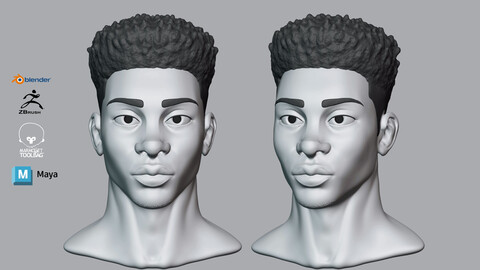 Male cartoon character Miles high poly sculpt