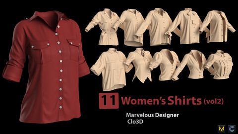 11 Women's Shirts (vol2) + Zprj +Obj + Fbx