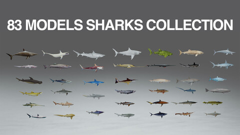 83 MODELS | FISH - SHARKS ANIMAL COLLECTION