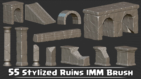 55 Stylized Ruins IMM Brush