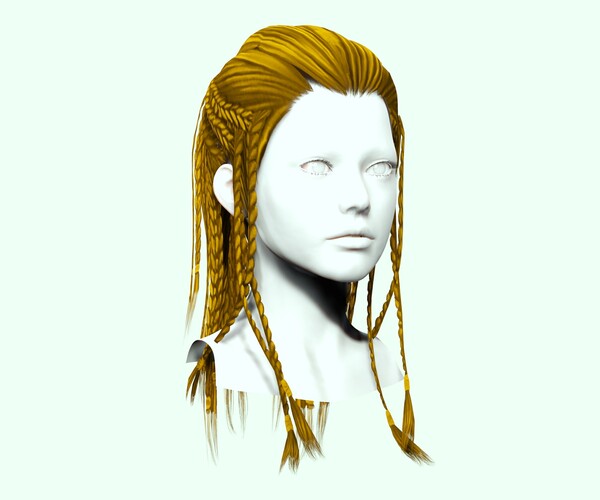 ArtStation - Female Dreadlocks Hair Low-poly | Game Assets