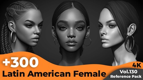 +300 Latin American Female Head Sculpt References(4k)