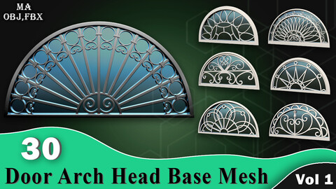 30 Door Arch Head Base Mesh Vol 1