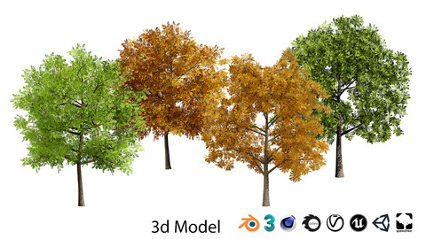 Low Poly Plane Tree Variety Pack with free Tutorial