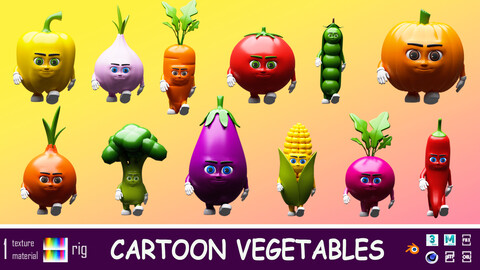 Cartoon character vegetables