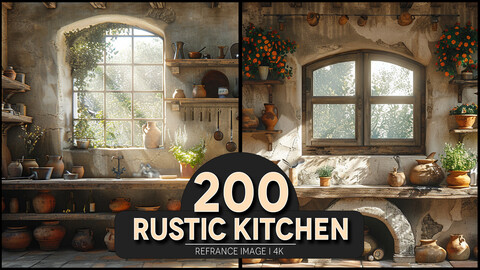 Rustic Kitchen 4K Reference/Concept Images