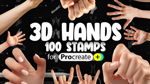 100 Procreate 3D Hands Stamp Brushes | Procreate Hand Signs Brushes | Procreate Hands Gesture Brushes | Procreate Baby Hands Brushes | Procreate Dual Color Stamps Brushes | Procreate Realistic People Body Parts Brushes | Procreate Person Hands Brushes