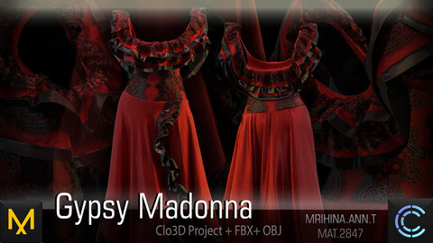 Gypsy Madonna. Clo3D. Marvelous Designer.