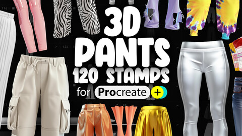 120 Procreate 3D Pants Stamp Brushes | Procreate Jeans Stamps | Procreate Cargo Pants Stamps | Procreate Chinos Pant Stamps | Procreate Culottes Stamps | Procreate Dual Color Stamps Brushes | Procreate Fashion Clothes Stamps | Procreate Wearing Stamps