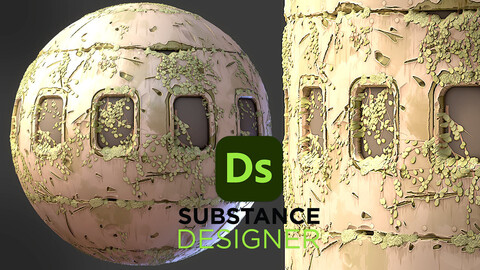 Stylized Old Damaged Wall - Substance 3D Designer