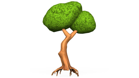 Cartoon Low Poly Tree 04