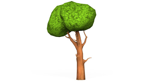 Cartoon Low Poly Tree 07