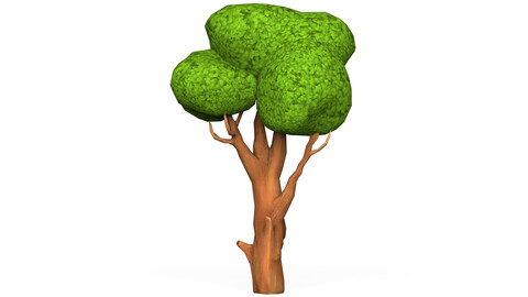 Cartoon Low Poly Tree 08