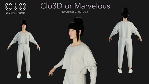 MetaHuman_Marvelous Designer / Clo3d project+OBJ / Look_I007