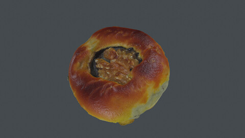 food_0010_Bread_ Red bean paste bread (Photogrammetry,3Dscan,photoscan)