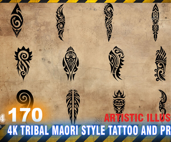 Artstation - 170 4k Tribal Maori Style Tattoo And Print + Svg Format 