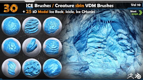 ICE Brushes / Creature skin VDM Brushes Vol 10