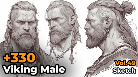 +330 Viking Male Sketch Reference(4k)