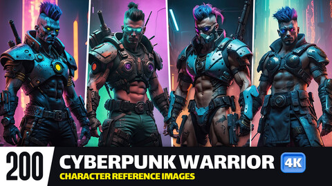 Male Cyberpunk Warrior VOL.02 | Reference Images