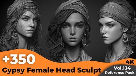 +350 Gypsy Female Head Sculpt References(4k)