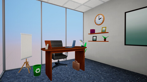 Stylized Office Unreal Engine 5 + Source FBX and Textures