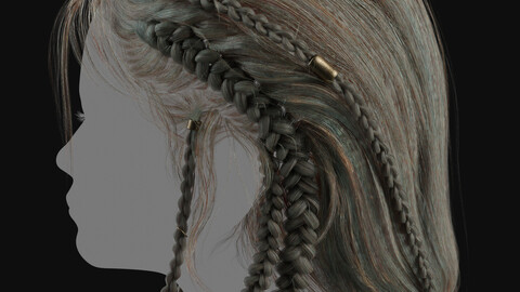 Real-Time Hairstyle braids 3D model