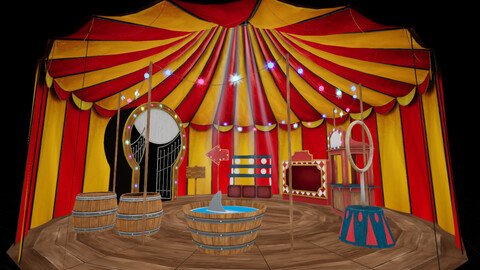 Circus Tent Interior Unreal Engine 5 + Source FBX and Textures