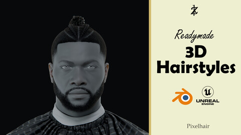 PixelHair Hairstyle - Fade Braids 011 Jason Durelo (Hair for blender/ unreal engine / metahuman) Afro hair | Kinky hair | 4c Hair | African / African American Hair