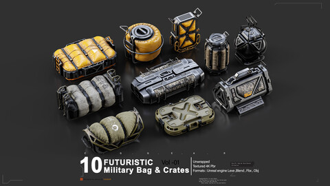 Sci-Fi Military Bag & Crates +Ue5 Leve