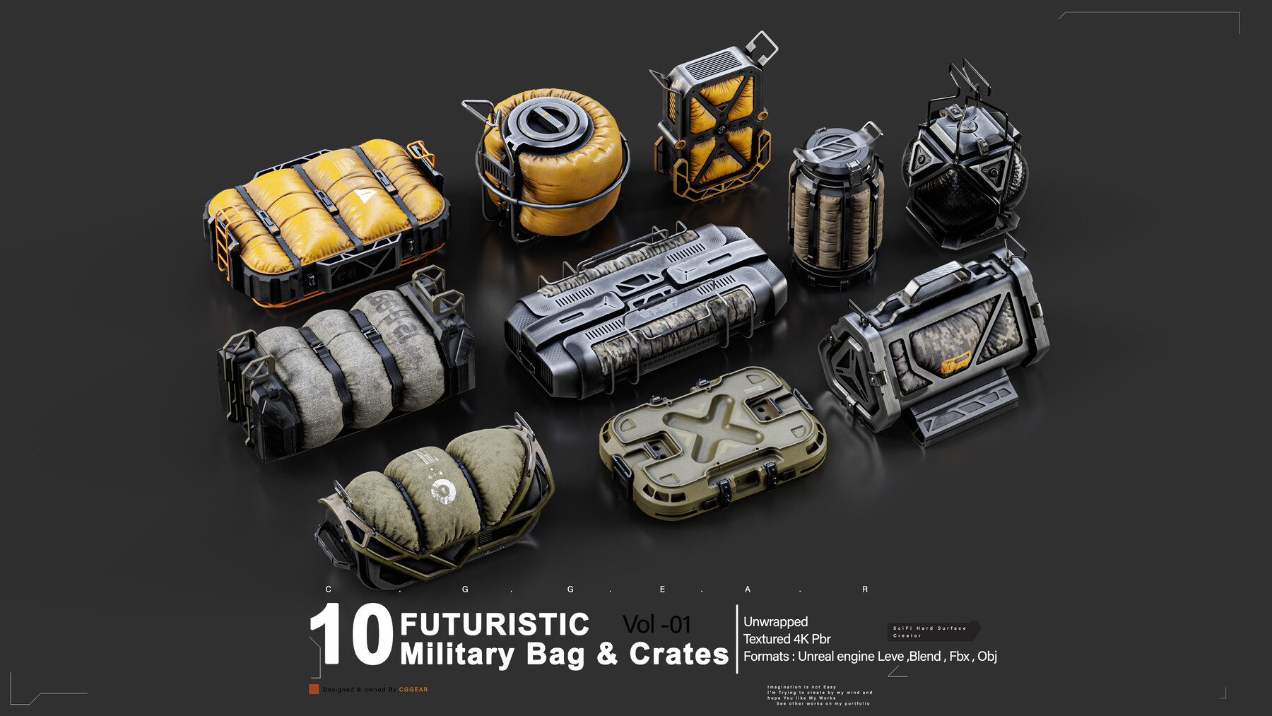 ArtStation - Sci-Fi Military Bag & Crates +Ue5 Leve | Game Assets