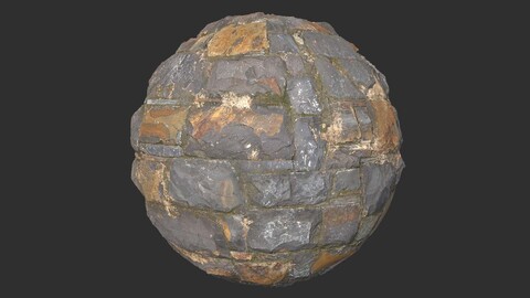 Damaged Slate Stone Wall 4k Pbr Texture