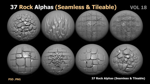 37 Stylized Alphas (Seamless & Tileable)