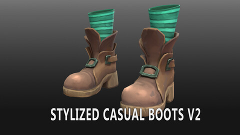 Stylised Casual Boots V2 l Game Ready l Handpainted