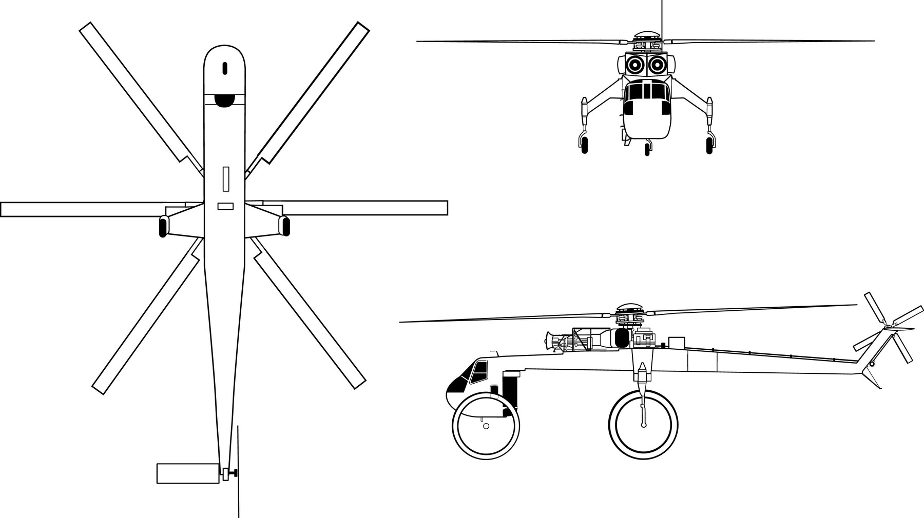 ArtStation - Sikorsky_S-64_Skycrane_drawing LINE ART BLACK AND WHITE ...