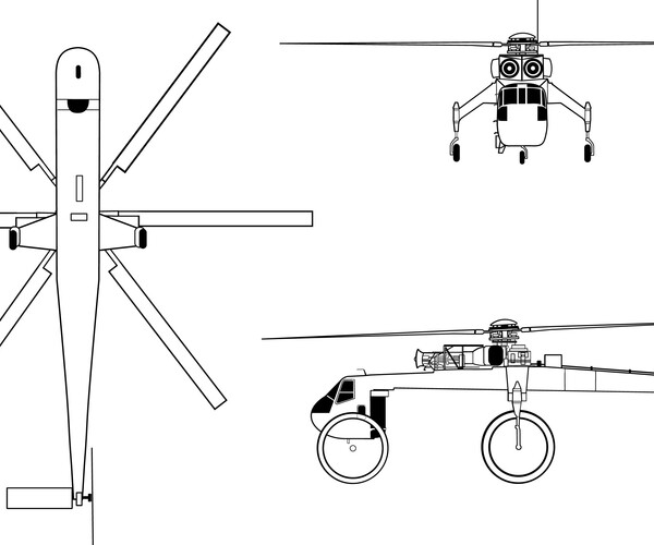 ArtStation - Sikorsky_S-64_Skycrane_drawing LINE ART BLACK AND WHITE ...