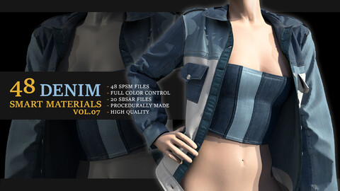 48 DENIM Smart Materials for Substance 3D Painter (SPSM) + 20 SBSAR