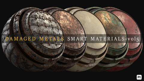 BASE and DAMAGED METALS Smart Materials for Substance 3D Painter - VOL 05