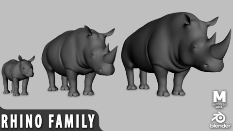 Rhino Family - Topology + UV Map