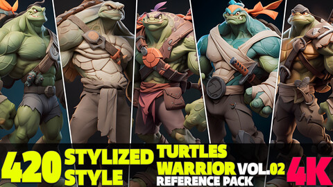 420 4K Stylized Turtles Warriors Reference Pack Vol.02