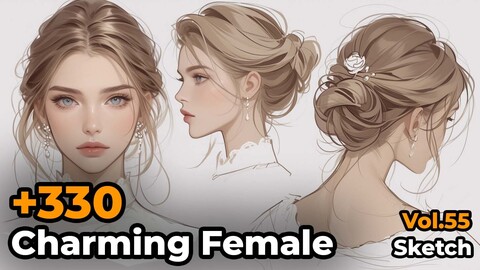 +330 Charming Female Sketch Reference(4k)