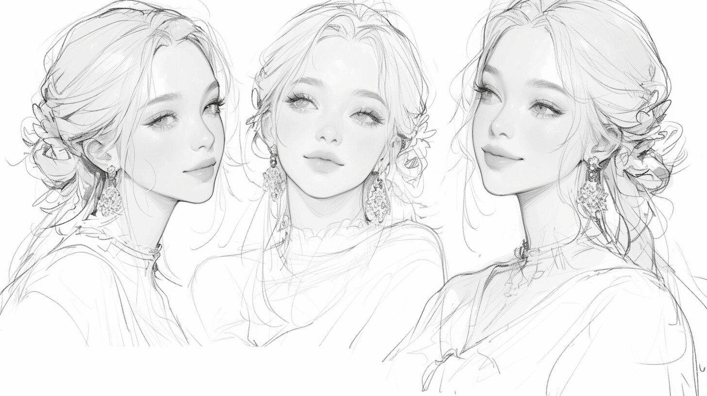 ArtStation - +330 Charming Female Sketch Reference(4k) | Artworks