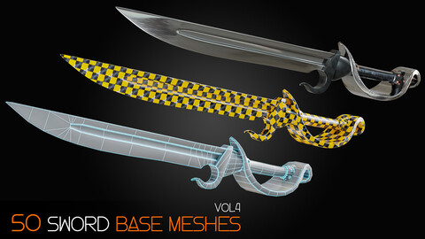 50 Sword Base Meshes - Vol-4