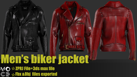 Men's Biker Jacket (FBX,OBJ,UV,TEXTURE,ZPRJ)