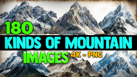 180 Kinds of Mountain Images (PNG Files)-4K- High Quality