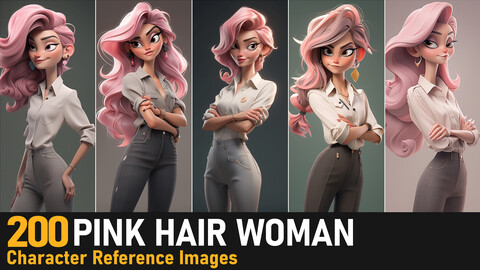 Pink Hair Woman|4K Reference Images