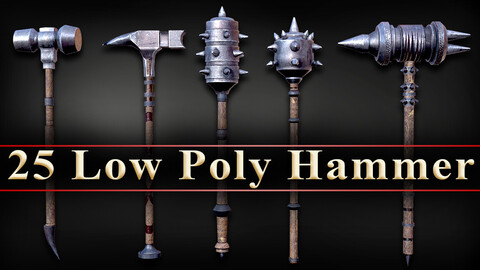 25 Low Poly Hammer