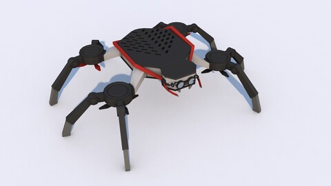 Skyrocket Spider Drone - Game Ready 3D Model Download